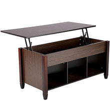 Load image into Gallery viewer, YAHEETECH Lift Top Coffee Table with Hidden Storage Compartment & Shelf, Lift Tabletop Dining Table for Living Room, 19.2-24.6in H