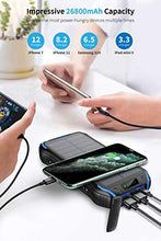 Load image into Gallery viewer, Solar Charger 26800mAh, Solar Power Bank, Portable Charger Battery Pack with 3 Outputs & 2 Inputs(Micro USB & Type-C) Huge Capacity Backup Battery Compatible Smartphone, Tablet and More