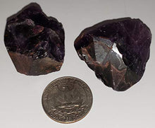 Load image into Gallery viewer, 2pc Set Super 7 Raw Natural Crystals Aka: Amethyst w/Cacoxenite Medium Healing Gemstone Specimens from Brazil