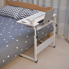 Load image into Gallery viewer, shamoluotuo Overbed Table Height Adjustable Over Bedside Home Desk Laptop Computer Desk Workstation Medical Mobile Overbed Side Tables with Wheels for Learning Reading Working Eating (White, 31.5")