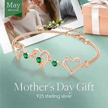 Load image into Gallery viewer, CDE Forever Love Heart Bracelet 925 Sterling Silver with Birthstone Zirconia, Birthday Jewelry Gift for Girls Mother’s Day Gifts for Women Mom