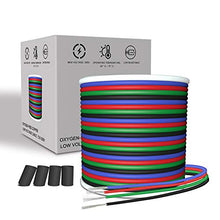 Load image into Gallery viewer, AOTOINK RGB Electrical Wire, 66ft 4 pin 22 Gauge LED Extension Cable, 22 AWG Wire 20M for LED Strip RGB 5050 3528 2835