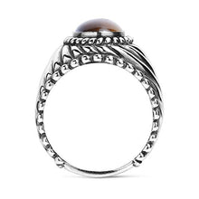 Load image into Gallery viewer, American West Sterling Silver Tiger Eye Gemstone Wide Rope Border Ring Size 11