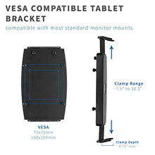 Load image into Gallery viewer, VIVO Universal VESA Mount Adapter for Tablets, 2-in-1 Laptops, & 15.6 inch Portable Monitors, Max VESA 100x100, Adjustable Laptop Holder, Black, MOUNT-UVM02