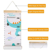 Load image into Gallery viewer, Outivity Growth Chart for Kids, Height Chart for Kids/Boys/Girls/Baby, Canvas & Wooden, Removable Growth Height Chart, Wall Room Decor - Dinosaur