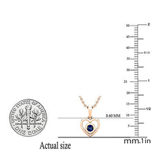 Load image into Gallery viewer, Dazzlingrock Collection Round Lab Created Blue Sapphire Ladies Solitaire Heart Pendant (Gold Chain Included), 18K Rose Gold