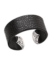 Load image into Gallery viewer, Silpada 'Sting Ray' Genuine Leather and Sterling Silver Cuff Bracelet, 7.5"
