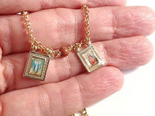 Load image into Gallery viewer, Scapular Catholic Sacred Heart of Jesus and Miraculous Medal Necklace