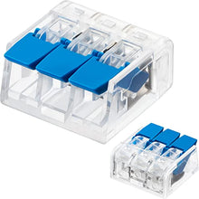 Load image into Gallery viewer, GKEEMARS 50 Pcs Electrical Lever Wire Nuts Connectors, Wire Splicing Connector Terminal Blocks 221-413 (3 Conductor)