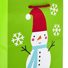 Load image into Gallery viewer, Hallmark 6" Small Christmas Gift Bag Assortment (Pack of 4: Yeti, Flamingo, Santa, Snowman) for Kids, Teachers, Gift Cards