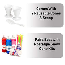 Load image into Gallery viewer, Nostalgia RSM602 Countertop Snow Cone Maker Makes 20 Icy Treats, Includes 2 Reusable Plastic Cups & Ice Scoop, Retro Red
