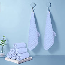 Load image into Gallery viewer, Muslin Baby Washcloths 100% Cotton Face Towels 10 Pack Wash Cloths for Baby 12x12in Soft and Absorbent Baby Wipes by Yoofoss (Blue)