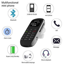 Load image into Gallery viewer, Unlocked Bluetooth Mini Mobile Phones-BM70 GSM Bluetooth Handset Phone Earphone Dialer Support Nano SIM Card 0.66inch(Black)
