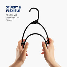Load image into Gallery viewer, Black Standard Plastic Hangers (50 Pack) Durable Tubular Shirt Hanger Ideal for Laundry & Everyday Use, Slim & Space Saving, Heavy Duty Clothes Hanger for Coats, Pants, Dress, Etc. Hangs up to 5.5 lbs
