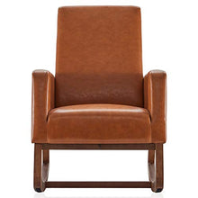 Load image into Gallery viewer, BELLEZE Modern Rocking Chair Upholstered Fabric High Back Armchair Padded Seat for Living Room, Caramel