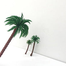 Load image into Gallery viewer, Hatisan 20Pcs Coconut Palm Model Trees/Scenery Model Plastic Artificial Layout Rainforest Diorama, Building Model Trees Cake Topper, Model Train Railways Architecture Landscape (Dark trunk)