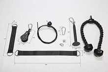 Load image into Gallery viewer, HulkFit Cable Pulley System with Tricep Rope, Loading Pin, 3 Carabiners and Two Hanging Straps