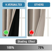 Load image into Gallery viewer, H.VERSAILTEX 100% Blackout Patio Curtains Thermal Insulated Curtains for Sliding Door Extra Wide Window Panels Full Light Blocking Grommet Curtains with Black Liner, W100 x L96 inch - Natural