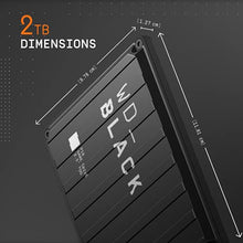 Load image into Gallery viewer, WD_BLACK 2TB P10 Game Drive - Portable External Hard Drive HDD, Compatible with Playstation, Xbox, PC, & Mac - WDBA2W0020BBK-WESN