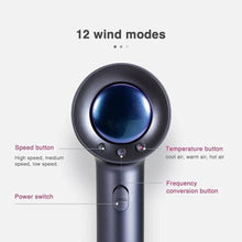 Load image into Gallery viewer, Professional Hair Dryer, Powerful Brushless Motor Blow Dryer for Fast Drying, Ionic Hair Dryer with 3 Heating/3 Speed Settings, Hot and Cold Automatic Cycle, Portable for Home & Travel