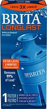 Load image into Gallery viewer, Brita Longlast Water Filter, Longlast Replacement Filters for Pitcher and Dispensers, Reduces Lead, BPA Free - 1 Count