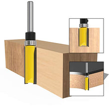 Load image into Gallery viewer, 4Pcs Pattern Flush Trim Router Bit Set 1/4 inch Shank Template Router Bits 1/2 inch Cutting Dia Woodworking Router Tool by CHoiKWong (1/2 inch Cutting Diameter, yellow)