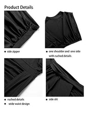 Load image into Gallery viewer, Nature Comfy LilyIn Womens Sleeveless one Shoulder Ruched High Slit Elegant Evening Cocktail Party Dresses (Classic Solid Black, Small)