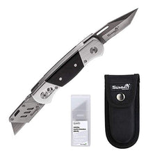 Load image into Gallery viewer, Summit Gear Heavy Duty Folding Utility Knife Dual Blades / Box Cutter / Pocket Knife with Nylon Pouch + 5 Blades (Professional Grade)
