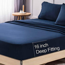 Load image into Gallery viewer, LIANLAM King 6 Piece Bed Sheets Set - Super Soft Brushed Microfiber 1800 Thread Count - Breathable Luxury Egyptian Sheets Deep Pocket - Wrinkle and Hypoallergenic(King, Navy Blue)