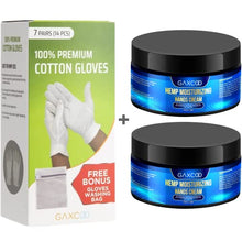 Load image into Gallery viewer, Regular Size Premium Cotton Gloves & 2 Jars of Hemp Oil Cream 8oz