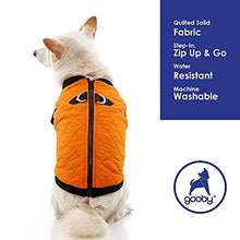 Load image into Gallery viewer, Gooby Fashion Vest Dog Jacket - Orange, Large - Warm Zip Up Dog Bomber Vest with Dual D Ring Leash - Winter Water Resistant Small Dog Sweater - Dog Clothes for Small Dogs Boy or Medium Dogs