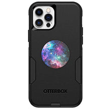 Load image into Gallery viewer, Bundle: OTTERBOX COMMUTER SERIES Case for iPhone 12 & iPhone 12 Pro - (BLACK) + PopSockets PopGrip - (BLUE NEBULA)