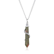Load image into Gallery viewer, Creative Club Real Natural Unakite Hexagonal Pile Gemstone Pendant Necklace Healing Reiki Chakras Energy Rock 18 Inch (1pc) Women Men Mom Gift GGP-D9