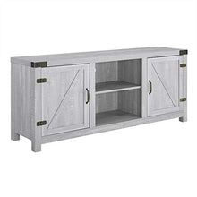 Load image into Gallery viewer, Walker Edison Furniture Company Farmhouse Barn Wood Universal Stand for TV's up to 64" Flat Screen Living Room Storage Cabinet Doors and Shelves Entertainment Center, 58 Inch, Stone Grey