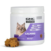 Load image into Gallery viewer, GNC Pets ADVANCED Calming Cat Chews Cats, 60 ct | Chicken Flavored Cat Soft Chews for Calming & Relaxation | Thiamine, L-Tryptophan, & Chamomile Cat Calming Supplements | Made in the USA
