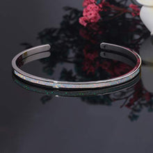 Load image into Gallery viewer, CiNily Thin Open Cuff Bracelets for Women Girls-White Gold Plated Opal Small Bangle Bracelets Adjustable Hypoallergenic Gemstone Bracelet