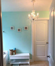 Load image into Gallery viewer, The Original Gypsy Color 4 Light Crystal White Hardwire Flush Mount Chandelier H17.5”xW15”, White Metal Frame with Clear Glass Stem and Clear Acrylic Crystals & Beads That Sparkle Just Like Glass