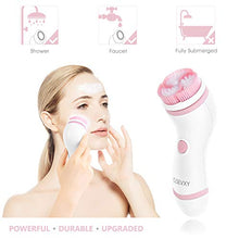 Load image into Gallery viewer, Waterproof Facial Cleansing Spin Brush Set with 4 Exfoliation Brush Heads - Complete Face Spa System by CLSEVXY - Advanced Microdermabrasion for Deep Scrubbing and Gentle Exfoliating