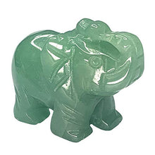 Load image into Gallery viewer, Gemstone Carved Healing Crystals Elephant Statue Figurine Collectible Decor 1.5 inches (Green Aventurine)