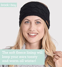Load image into Gallery viewer, Womens Winter Ear Warmer Headband - Fleece Lined Cable Knit Ear Band Covers for Cold Weather - Soft & Stretchy Head Wrap