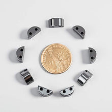 Load image into Gallery viewer, NBEADS 100 PCS Black Color Natural Gemstone Hematite Beads, Non-Magnetic Synthetic Half Round Loose Beads Charms Beads for DIY Jewelry Making