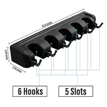 Load image into Gallery viewer, CINEYO 7 Pc's Airtight Food Storage Container & Mop and Broom Holder Wall Mount (Black)