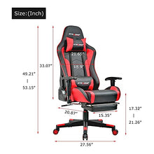 Load image into Gallery viewer, GTRACING Gaming Chair with Footrest Speakers Video Game Chair Bluetooth Music Heavy Duty Ergonomic Computer Office Desk Chair Red