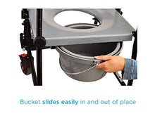 Load image into Gallery viewer, NOVA Medical Products Drop Arm (for Easy User Transfer) Transport Chair Commode, Rolling with Locking Wheels & Removable Padded Seat, Hammertone