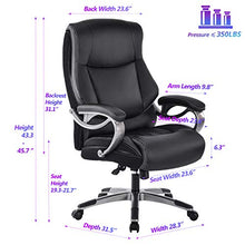 Load image into Gallery viewer, High Back Executive Office Chair - Big Tall Bonded Leather Ergonomic Computer Desk Swivel Chair, Thick Padded Headrest Wide Armrest