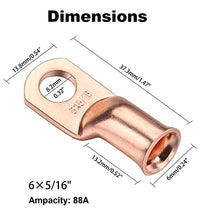 Load image into Gallery viewer, DC 6.5-100V 0-100A Multimeter and 10 Pcs Copper Wire Lugs 6 AWG 5/16" Stud