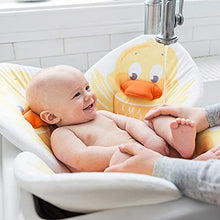 Load image into Gallery viewer, Blooming Bath Pond Pal - Baby Bath Seat - Crystal Minky Baby Bathtub, Fits Most Sinks - Newborn & Baby Essentials - Baby Gifts - 34" - Duckling