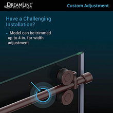 Load image into Gallery viewer, DreamLine Enigma-XO 56-60 in. W x 76 in. H Fully Frameless Sliding Shower Door in Oil Rubbed Bronze, SHDR-61607620-06
