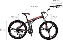 Load image into Gallery viewer, LOOCHO 21 Speed Foldable Mountain Bike 26 Inches 3-Spoke Wheel Dual Suspension Dual Disc Brake MTB Tire Bicycle