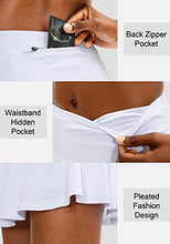 Load image into Gallery viewer, SANTINY Pleated Tennis Skirt for Women with 4 Pockets Women's High Waisted Athletic Golf Skorts Skirts for Running Casual(White_S)